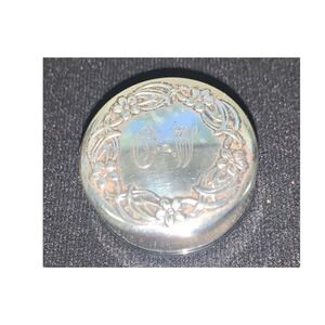 Gorham Sterling Silver Pill Box Vintage Floral Monogrammed Repousse 925